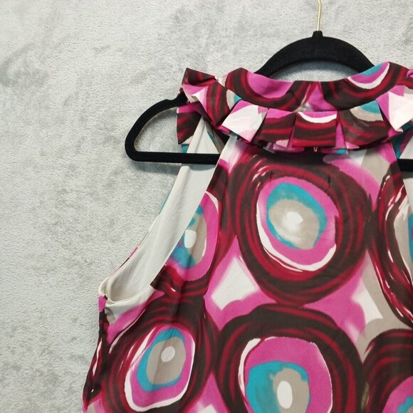 PRIVATE GALLERY Dress Size M(8-10) Women Sleeveless V-neck Chiffon Knit lining - Picture 11 of 14